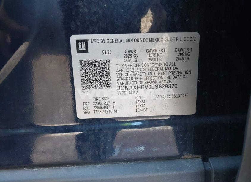 Photo 9 of 2020 Chevrolet Equinox FWD LS (VIN 3GNAXHEV0LS629376)