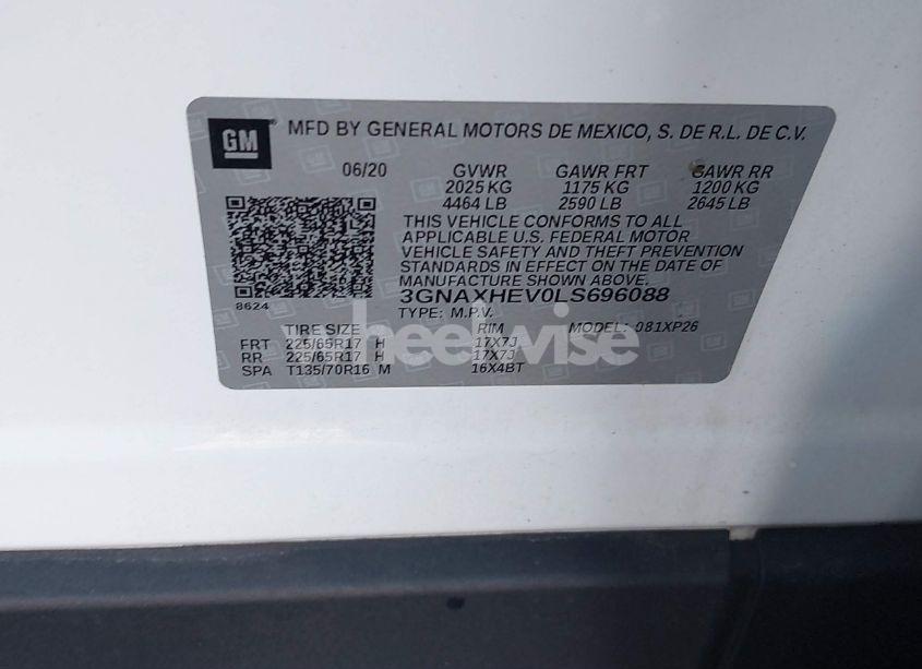 Photo 9 of 2020 Chevrolet Equinox FWD LS (VIN 3GNAXHEV0LS696088)