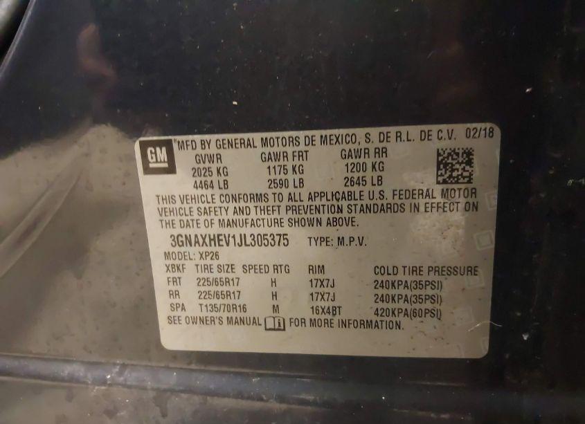 Photo 9 of 2018 Chevrolet Equinox LS (VIN 3GNAXHEV1JL305375)