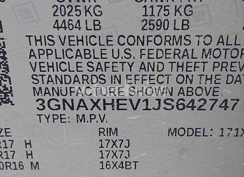 Photo 9 of 2018 Chevrolet Equinox LS (VIN 3GNAXHEV1JS642747)