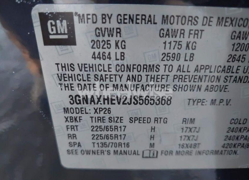 Photo 9 of 2018 Chevrolet Equinox LS (VIN 3GNAXHEV2JS565368)