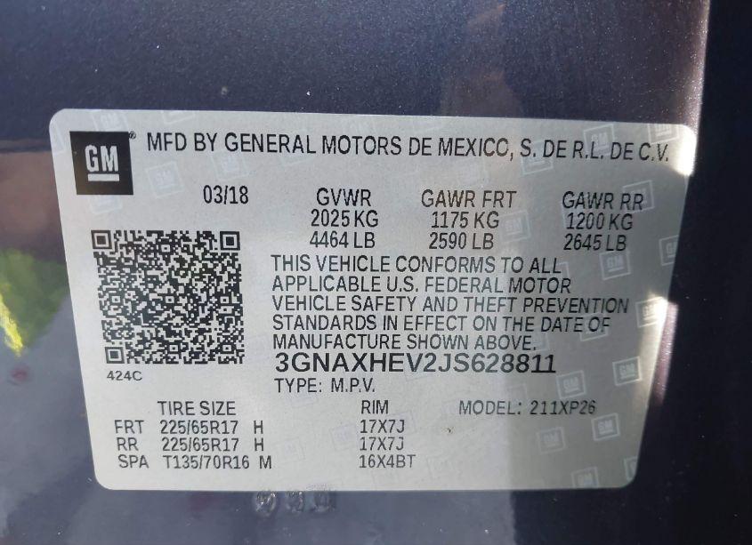 Photo 9 of 2018 Chevrolet Equinox LS (VIN 3GNAXHEV2JS628811)