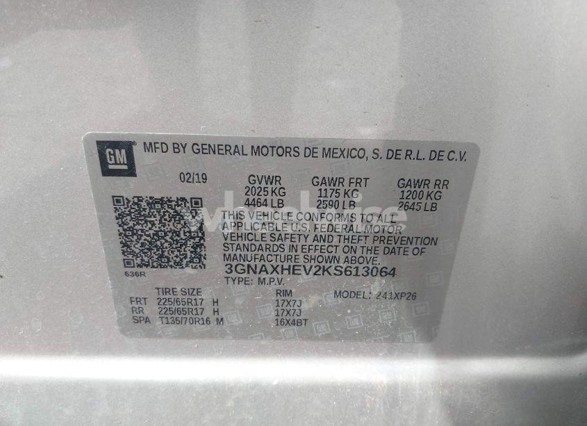 Photo 9 of 2019 Chevrolet Equinox LS (VIN 3GNAXHEV2KS613064)