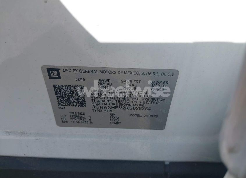 Photo 9 of 2019 Chevrolet Equinox LS (VIN 3GNAXHEV2KS626364)