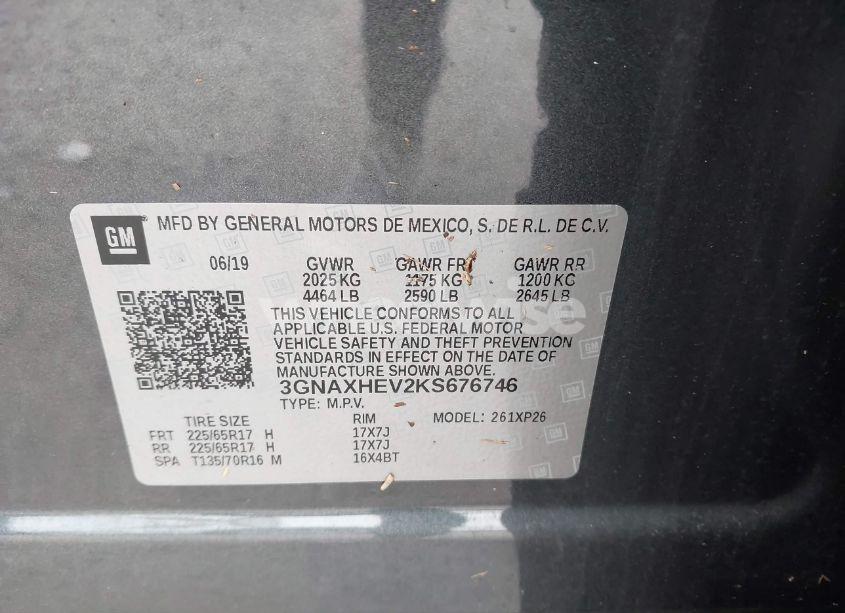 Photo 9 of 2019 Chevrolet Equinox LS (VIN 3GNAXHEV2KS676746)