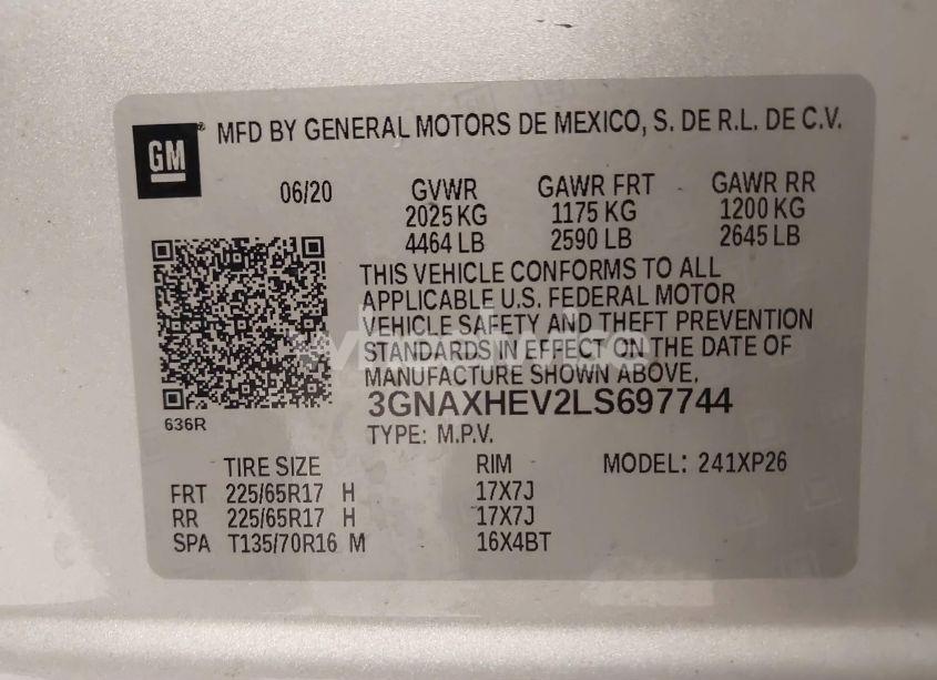 Photo 9 of 2020 Chevrolet Equinox FWD LS (VIN 3GNAXHEV2LS697744)
