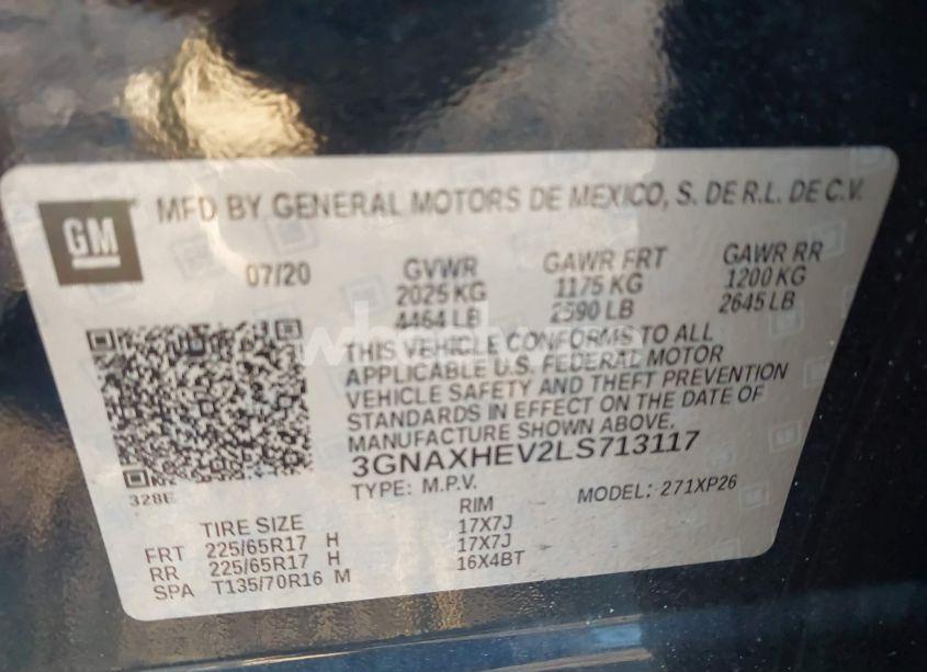 Photo 9 of 2020 Chevrolet Equinox FWD LS (VIN 3GNAXHEV2LS713117)