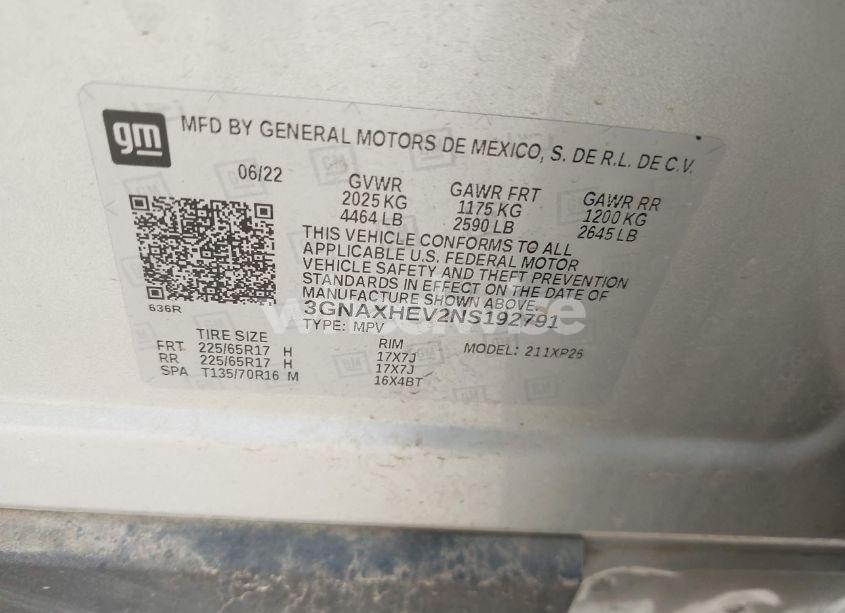 Photo 9 of 2022 Chevrolet Equinox FWD LS (VIN 3GNAXHEV2NS192791)