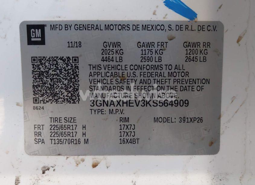 Photo 9 of 2019 Chevrolet Equinox LS (VIN 3GNAXHEV3KS564909)