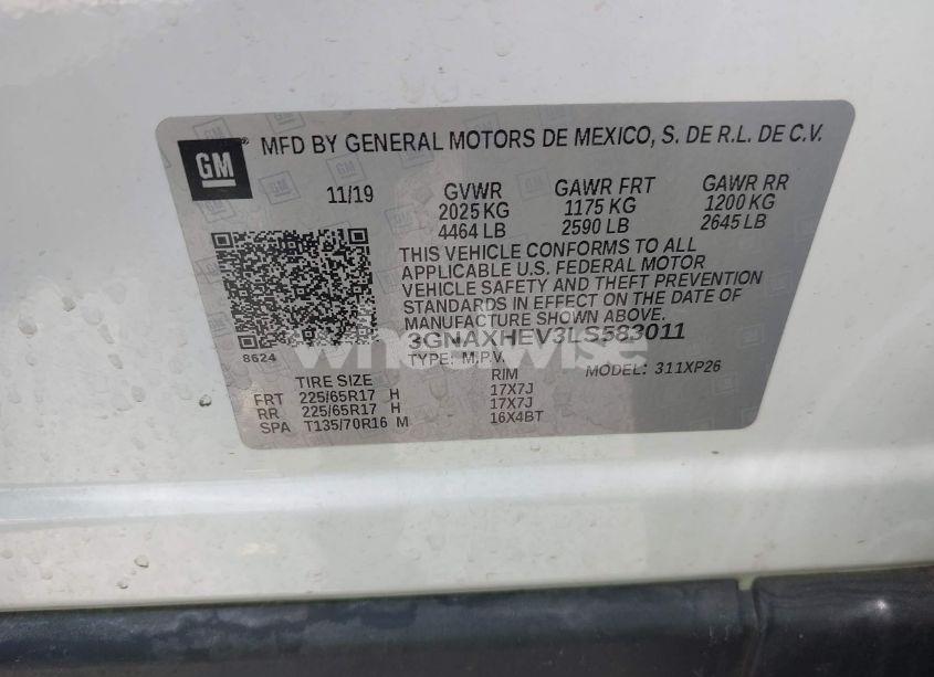 Photo 9 of 2020 Chevrolet Equinox FWD LS (VIN 3GNAXHEV3LS583011)