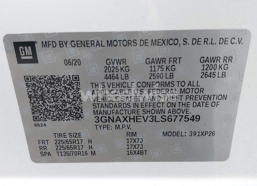 Photo 9 of 2020 Chevrolet Equinox FWD LS (VIN 3GNAXHEV3LS677549)
