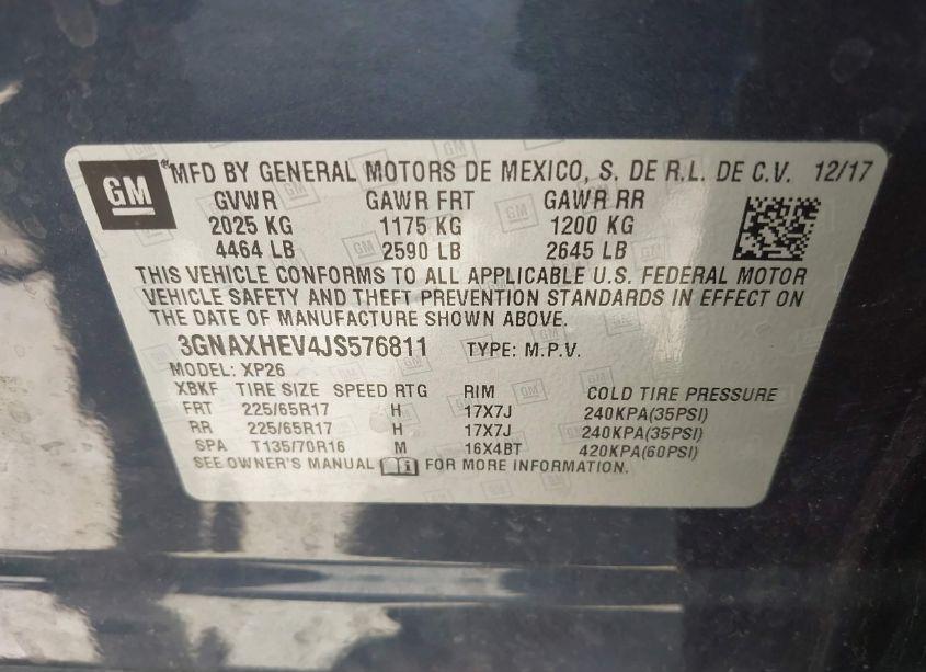 Photo 9 of 2018 Chevrolet Equinox LS (VIN 3GNAXHEV4JS576811)