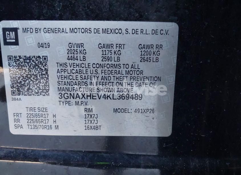 Photo 9 of 2019 Chevrolet Equinox LS (VIN 3GNAXHEV4KL369489)