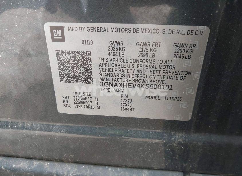 Photo 9 of 2019 Chevrolet Equinox LS (VIN 3GNAXHEV4KS598101)