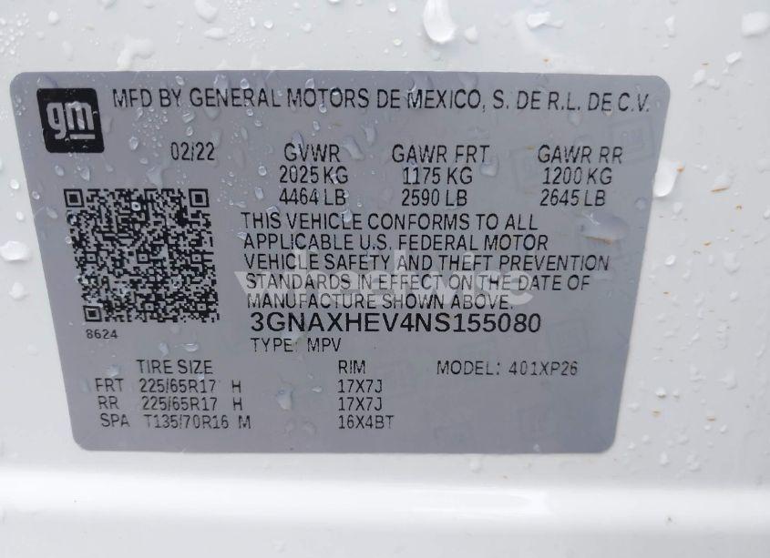 Photo 9 of 2022 Chevrolet Equinox FWD LS (VIN 3GNAXHEV4NS155080)