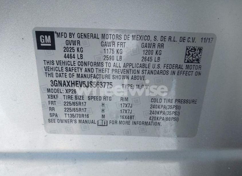 Photo 9 of 2018 Chevrolet Equinox LS (VIN 3GNAXHEV5JS563775)