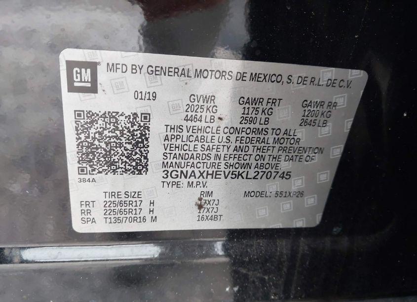 Photo 9 of 2019 Chevrolet Equinox LS (VIN 3GNAXHEV5KL270745)