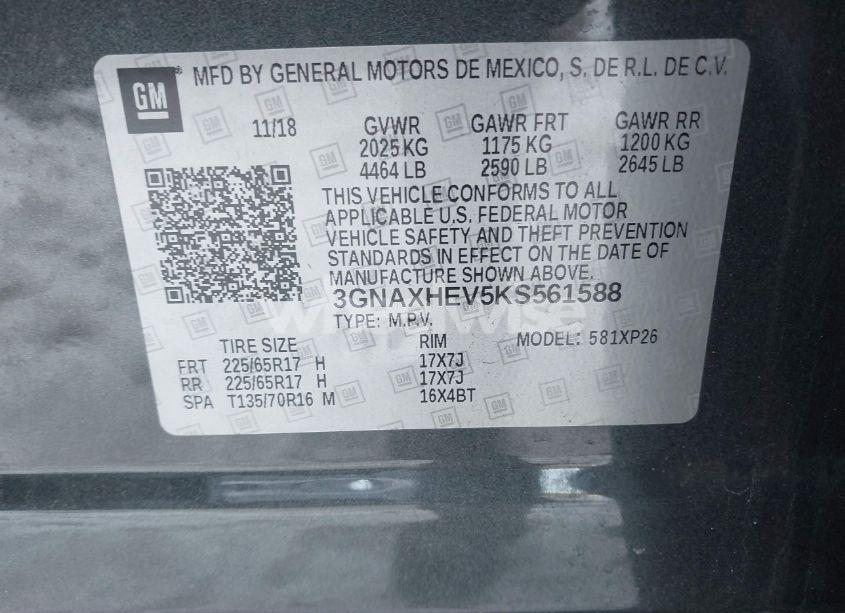 Photo 9 of 2019 Chevrolet Equinox LS (VIN 3GNAXHEV5KS561588)