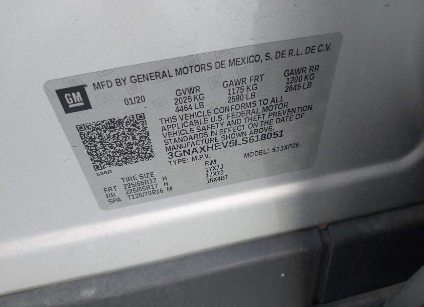 Photo 9 of 2020 Chevrolet Equinox FWD LS (VIN 3GNAXHEV5LS618051)