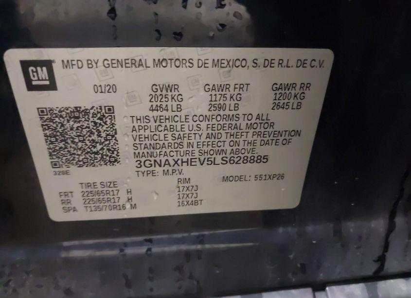 Photo 9 of 2020 Chevrolet Equinox FWD LS (VIN 3GNAXHEV5LS628885)