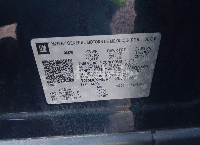 Photo 9 of 2020 Chevrolet Equinox FWD LS (VIN 3GNAXHEV5LS679156)