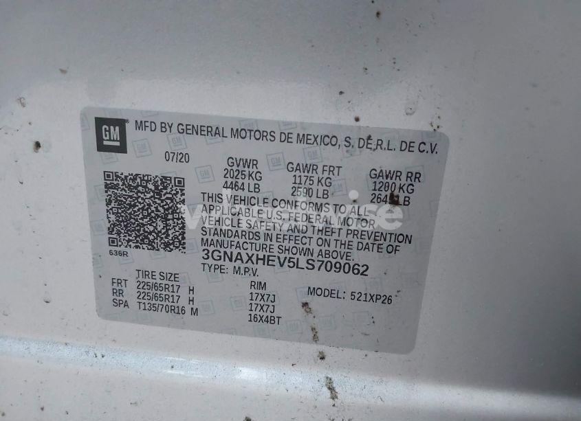 Photo 9 of 2020 Chevrolet Equinox FWD LS (VIN 3GNAXHEV5LS709062)