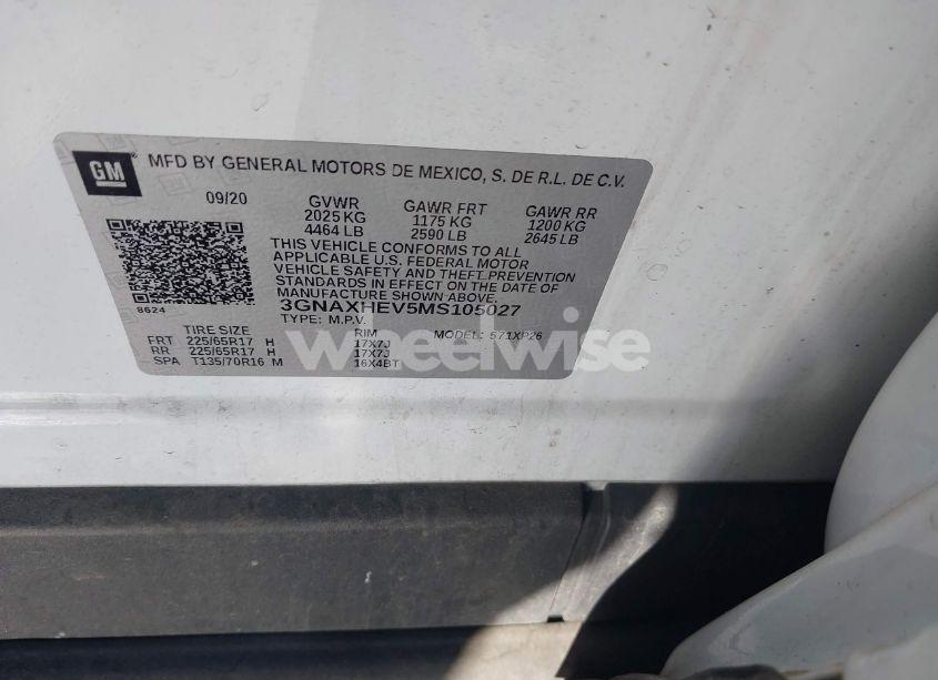 Photo 9 of 2021 Chevrolet Equinox FWD LS (VIN 3GNAXHEV5MS105027)