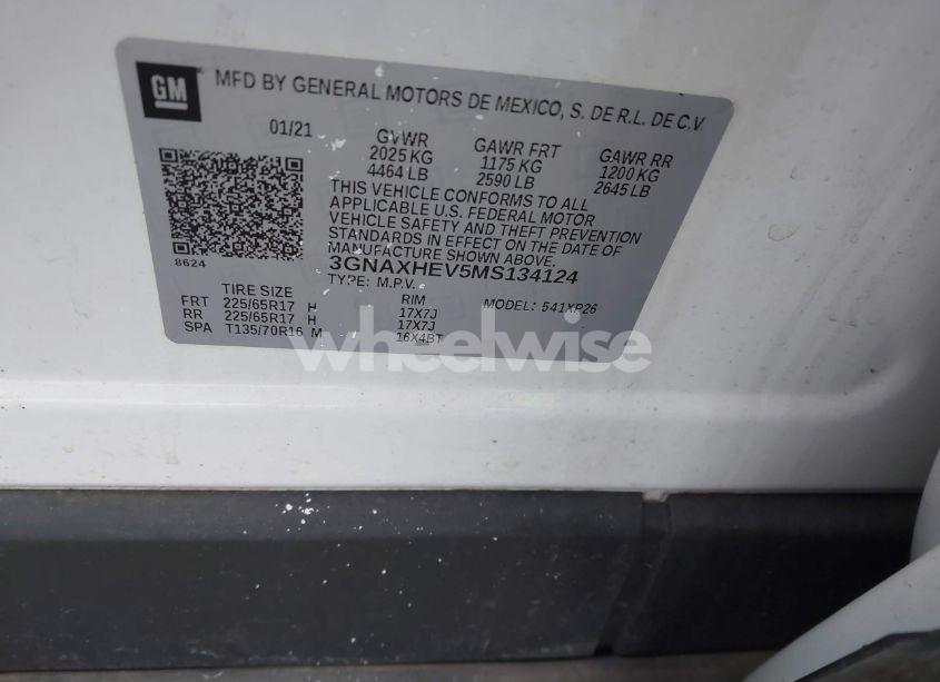 Photo 9 of 2021 Chevrolet Equinox FWD LS (VIN 3GNAXHEV5MS134124)