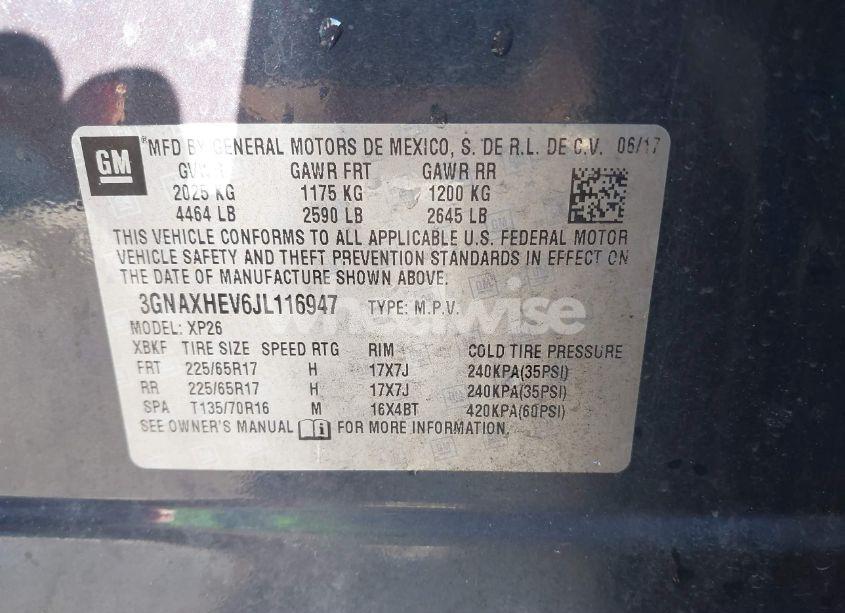 Photo 9 of 2018 Chevrolet Equinox LS (VIN 3GNAXHEV6JL116947)