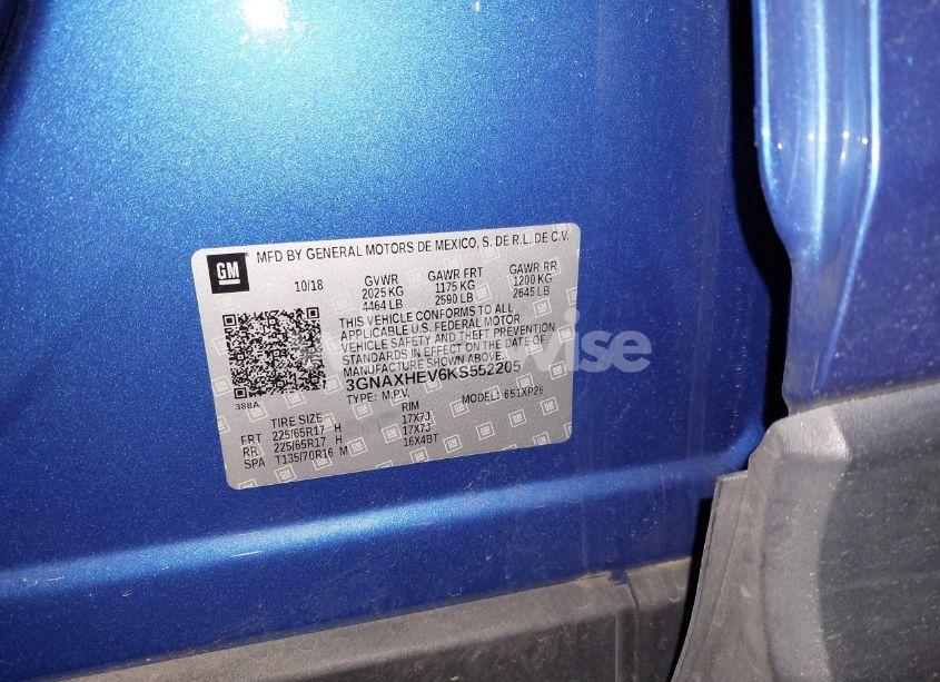 Photo 9 of 2019 Chevrolet Equinox LS (VIN 3GNAXHEV6KS552205)