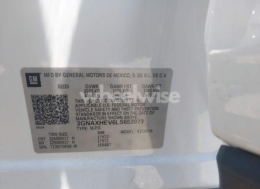 Photo 9 of 2020 Chevrolet Equinox FWD LS (VIN 3GNAXHEV6LS653973)