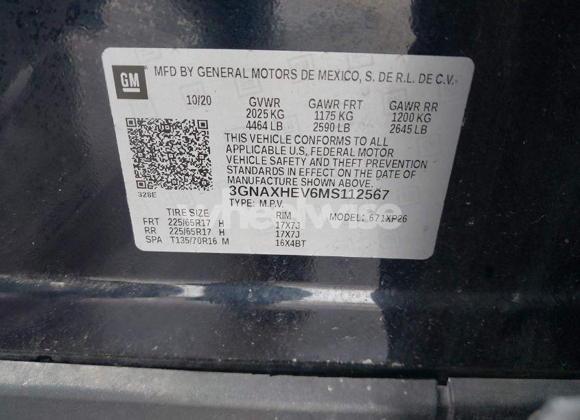 Photo 9 of 2021 Chevrolet Equinox FWD LS (VIN 3GNAXHEV6MS112567)