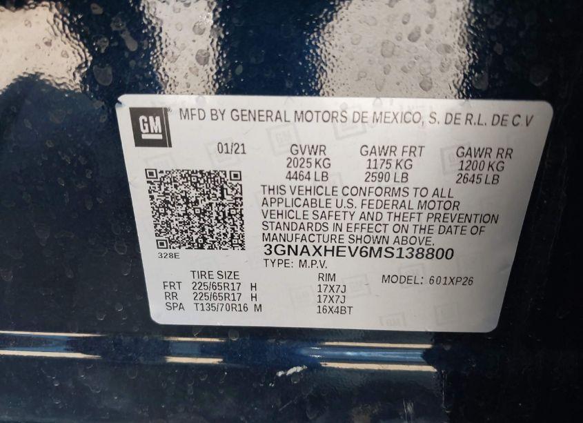 Photo 9 of 2021 Chevrolet Equinox FWD LS (VIN 3GNAXHEV6MS138800)