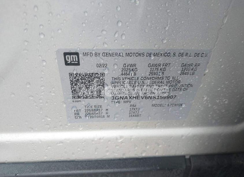 Photo 9 of 2022 Chevrolet Equinox FWD LS (VIN 3GNAXHEV6NS159907)