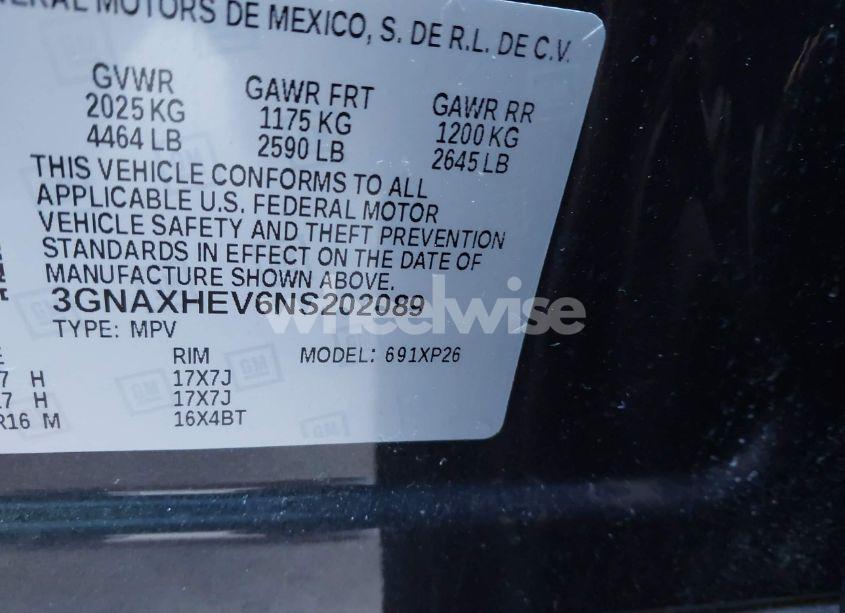 Photo 9 of 2022 Chevrolet Equinox FWD LS (VIN 3GNAXHEV6NS202089)