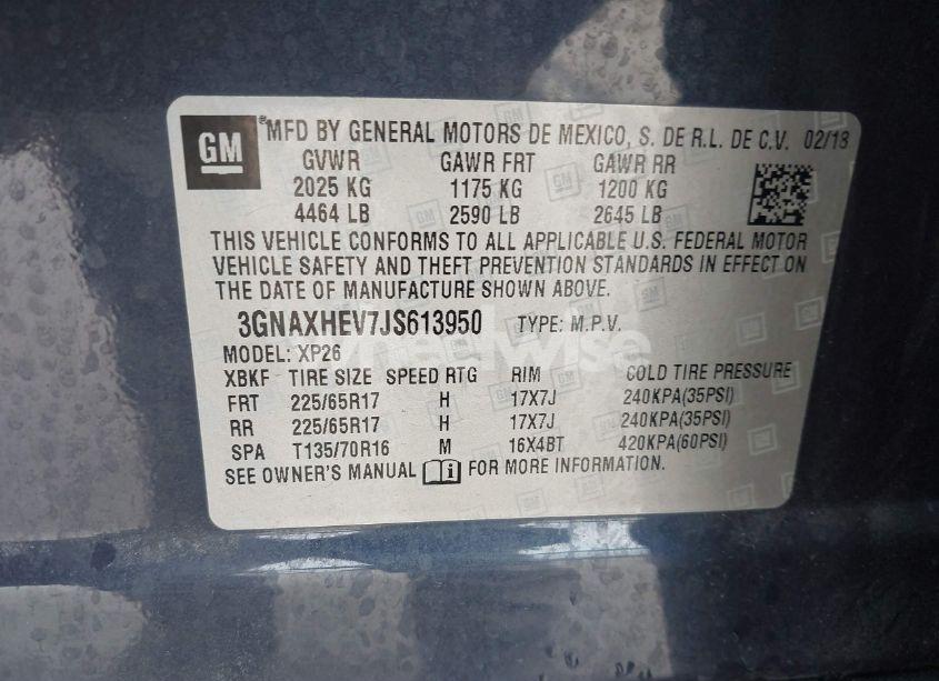 Photo 9 of 2018 Chevrolet Equinox LS (VIN 3GNAXHEV7JS613950)