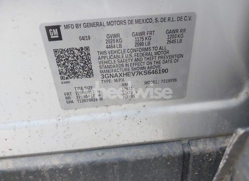 Photo 9 of 2019 Chevrolet Equinox LS (VIN 3GNAXHEV7KS646190)