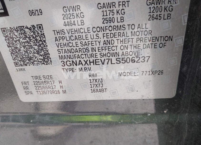 Photo 9 of 2020 Chevrolet Equinox FWD LS (VIN 3GNAXHEV7LS506237)