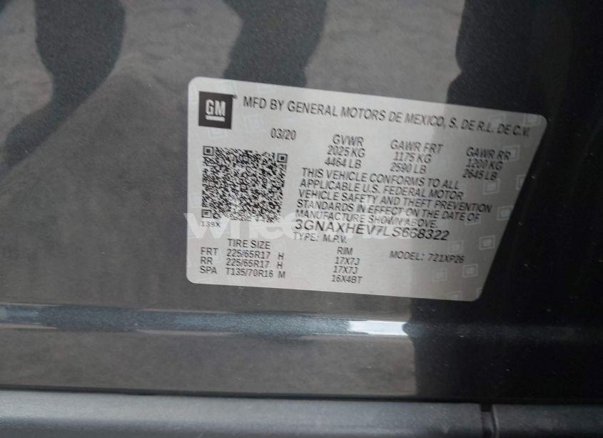 Photo 9 of 2020 Chevrolet Equinox FWD LS (VIN 3GNAXHEV7LS668322)