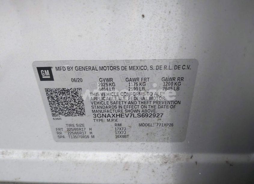 Photo 9 of 2020 Chevrolet Equinox FWD LS (VIN 3GNAXHEV7LS692927)