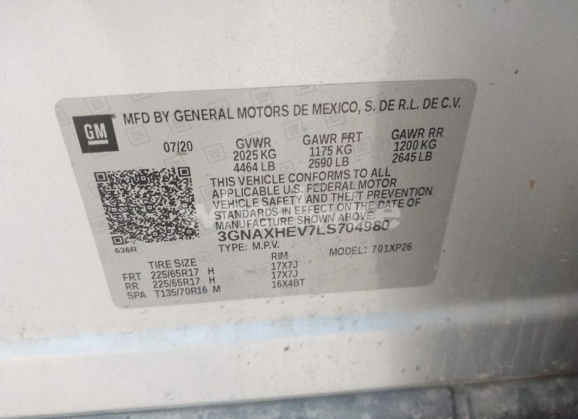 Photo 9 of 2020 Chevrolet Equinox FWD LS (VIN 3GNAXHEV7LS704980)