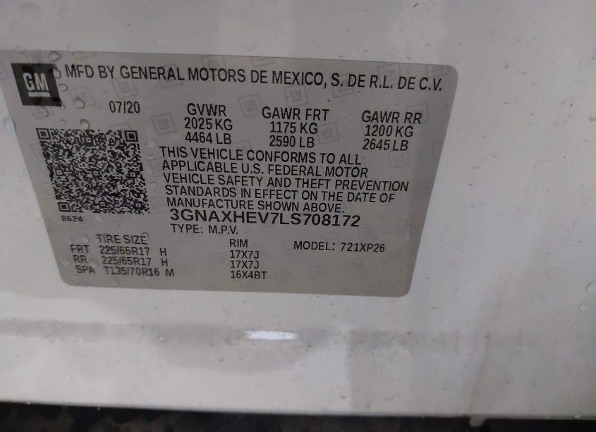 Photo 9 of 2020 Chevrolet Equinox FWD LS (VIN 3GNAXHEV7LS708172)