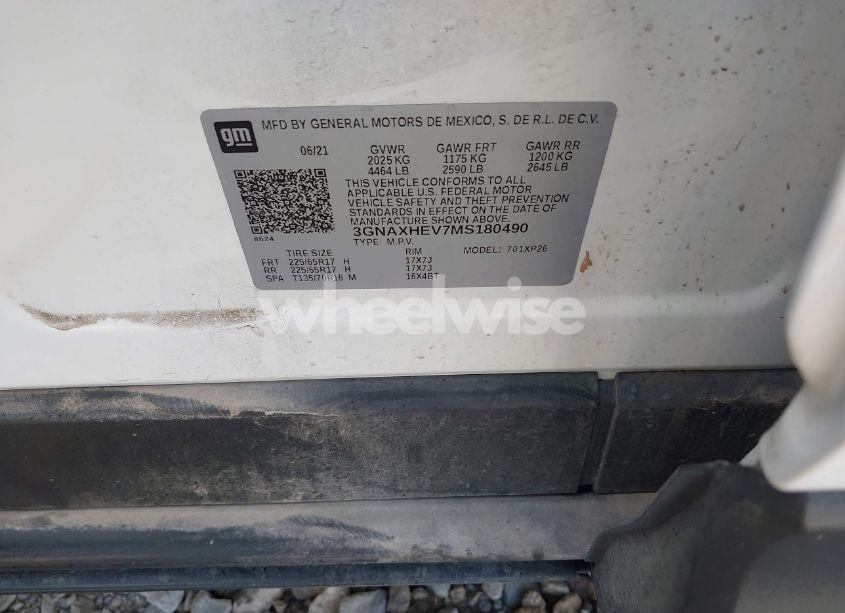 Photo 9 of 2021 Chevrolet Equinox FWD LS (VIN 3GNAXHEV7MS180490)