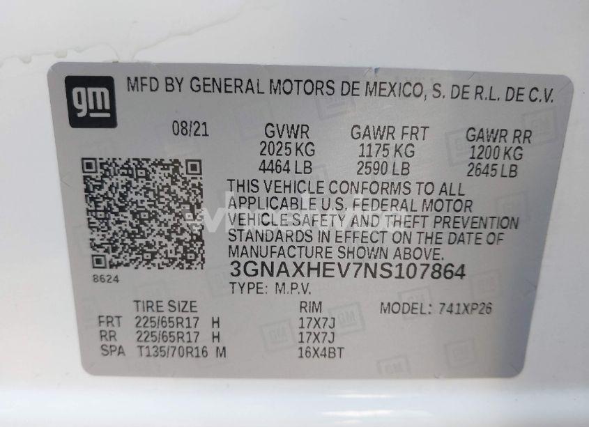 Photo 9 of 2022 Chevrolet Equinox FWD LS (VIN 3GNAXHEV7NS107864)
