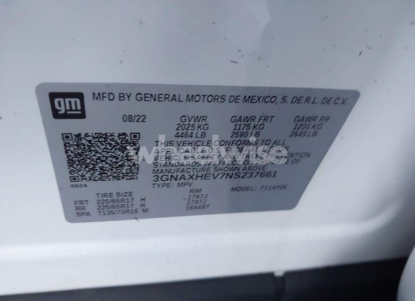 Photo 9 of 2022 Chevrolet Equinox FWD LS (VIN 3GNAXHEV7NS237661)