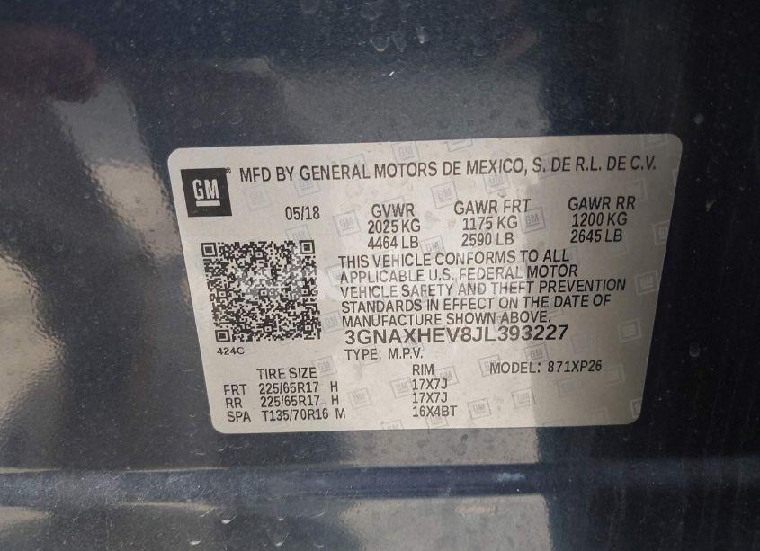 Photo 9 of 2018 Chevrolet Equinox LS (VIN 3GNAXHEV8JL393227)