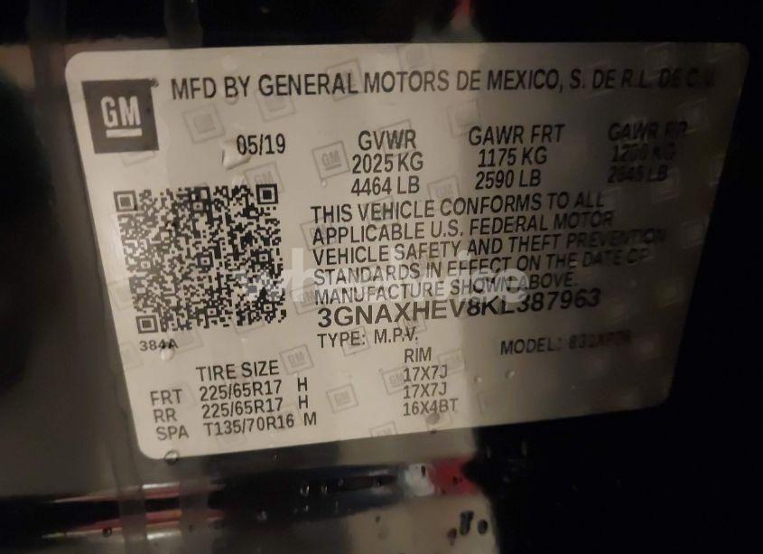 Photo 9 of 2019 Chevrolet Equinox LS (VIN 3GNAXHEV8KL387963)