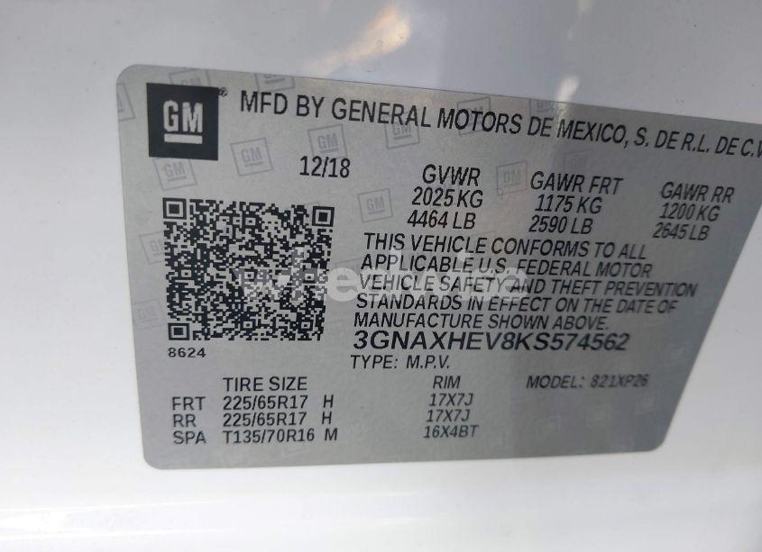 Photo 9 of 2019 Chevrolet Equinox LS (VIN 3GNAXHEV8KS574562)