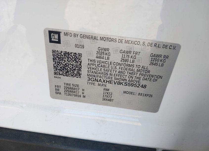 Photo 9 of 2019 Chevrolet Equinox LS (VIN 3GNAXHEV8KS595248)