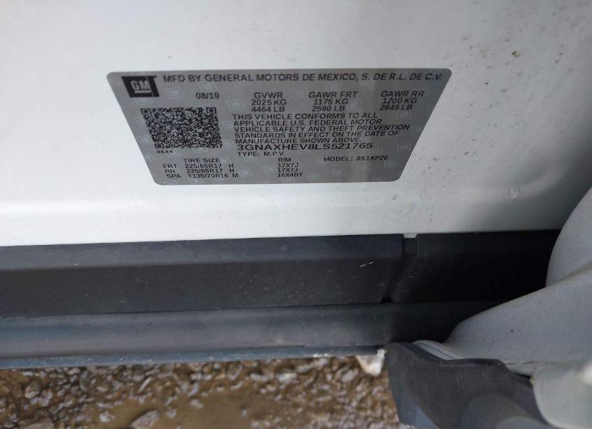 Photo 9 of 2020 Chevrolet Equinox FWD LS (VIN 3GNAXHEV8LS521765)